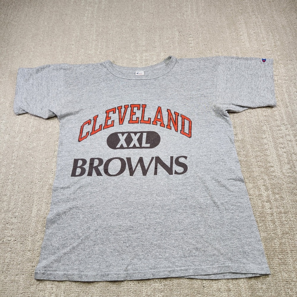 Vinatge 80s Cleveland Browns Shirt Men Large Champion USA Made Single Stitch